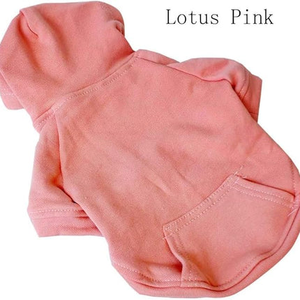 Lovelonglong Blank Basic Hoodie Sweatshirt for Dogs 100% Cotton Fits Small Medium Dachshund Large Dog Lotus-Pink D-L