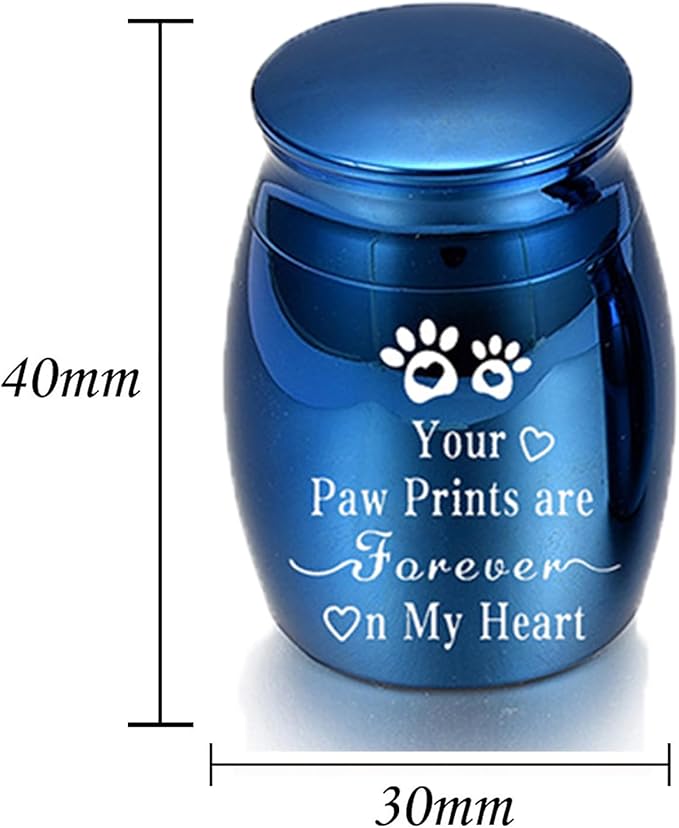 Small Pet Urns for Dogs Ashes Mini Urn Dog Ashes Cremation Keepsake Pet Memorial Urns Gift，Blue A