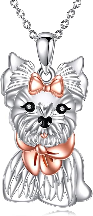 VONALA French Bulldog Guinea Pig Fox Sloth Necklace 925 Sterling Silver Cute Animal Heart Pendant Jewelry Gifts for Women