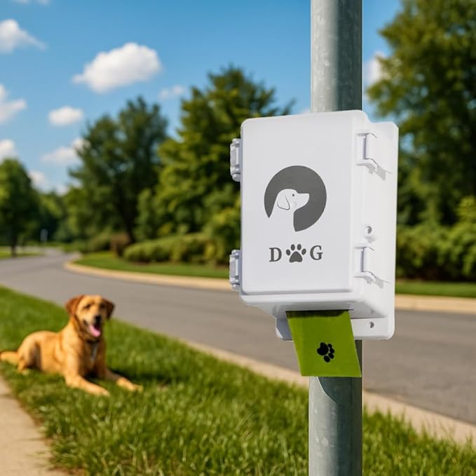 Wall Mount Dog Poop Bag Dispenser, Outdoor Dog Poop Bag Holder,Heavy Duty & Waterproof, ABS Plastic Material, Suitable for Yard Patio Garage Lawn Pet Waste Station