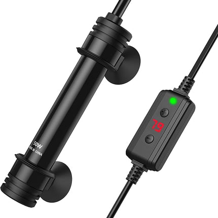 NICREW 50W Aquarium Heater with Temperature Adjustable Controller & Dual Sensors, 5-10 Gallon Submersible Fish Tank Heater, Overheat Protection