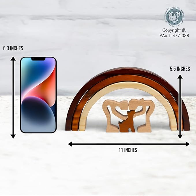 Capti Rainbow Bridge Dog Memorial Gifts, Pet Memorial - I'll Meet You at The Rainbow Bridge - Pet Loss Gifts, Bereavement, Sympathy Keepsake Dog Mom, Dog Dad for Loss of Pet (Dog and Family)