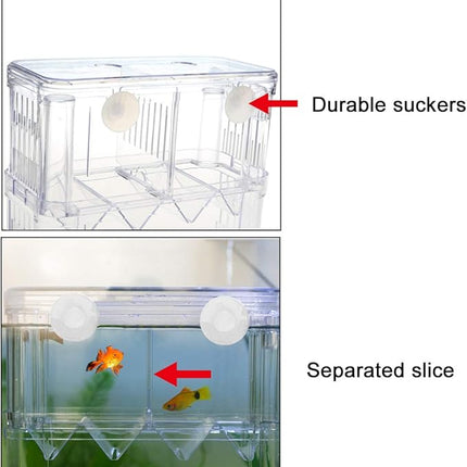 Senzeal Aquarium Fish Breeder Box Plastic Fish Isolation Breeding Box Hatching Incubator for Baby Shrimp Clownfish Guppy