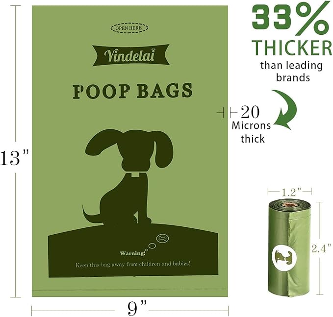 Dog Poop Bag Biodegradable Scented: Leak Proof Dog Waste Bags With 1 Dispenser, 18 Rolls Refills Poop Bags -450 Counts