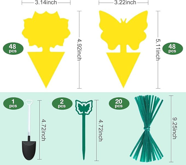 96 Pack Fruit Fly Trap for Indoors, Fungus Gnat Killer Indoor Sticky Traps for Mosquito, Bug Insect Catcher Killer for Houseplant