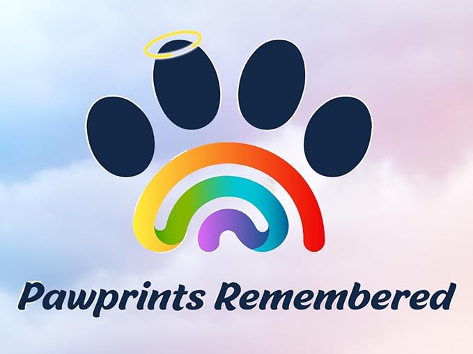 Pet Memorial Stone - Features a Paw Print Photo Frame and Sympathy Poem - Indoor Outdoor for Garden Backyard Marker Grave Tombstone - Loss of Pet Gift - Loss of Dog Gift