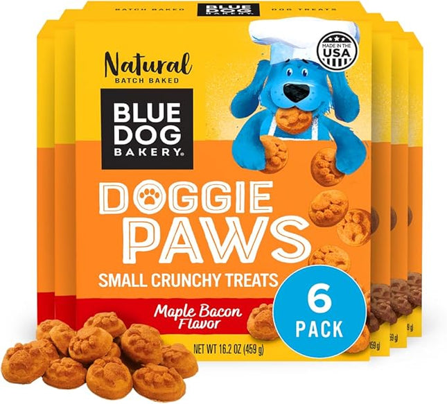 Blue Dog Bakery Natural Dog Treats, Doggie Paws, Maple Bacon Flavor, 16.2oz (6 Count)