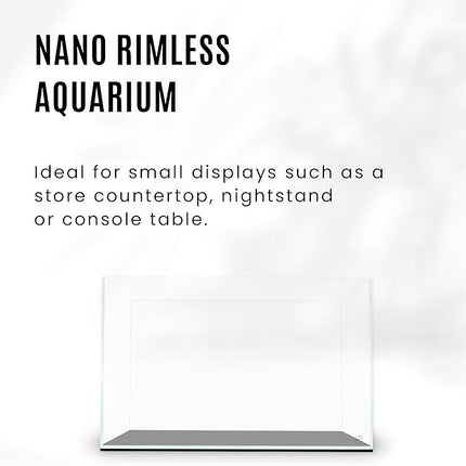 Ultum Nature Systems Ultra Clear Rimless Aquarium - Low Iron Glass Fish Tank with 45° Mitered Edges, 5mm-12mm Thick, Leveling Mat Included (3N, Nano, 3 Gallon)