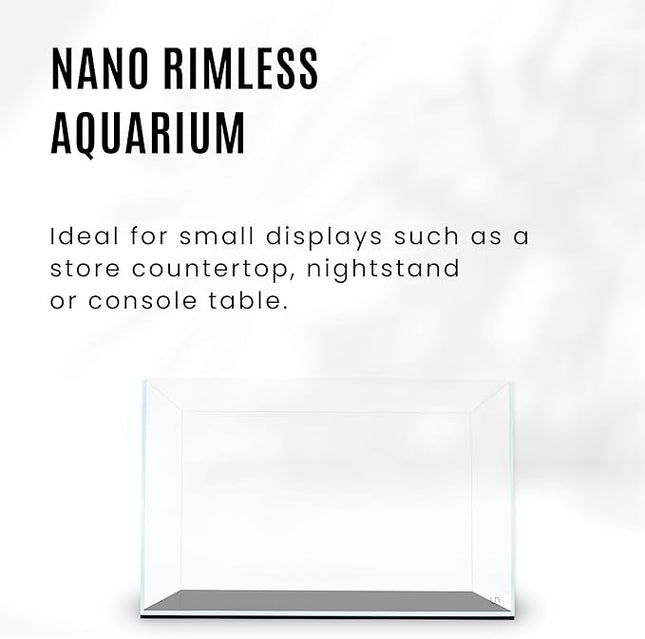 Ultum Nature Systems Ultra Clear Rimless Aquarium - Low Iron Glass Fish Tank with 45° Mitered Edges, 5mm-12mm Thick, Leveling Mat Included (3N, Nano, 3 Gallon)