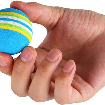 12 Pack 2 Color Rainbow Cat Toy Balls Soft EVA Foam Interactive Indoor Kittens Favorite Toys 1.38" Dia. Small Dogs Puppies Toy Balls Bulk Activity Chase Quiet Play Sponge Ball