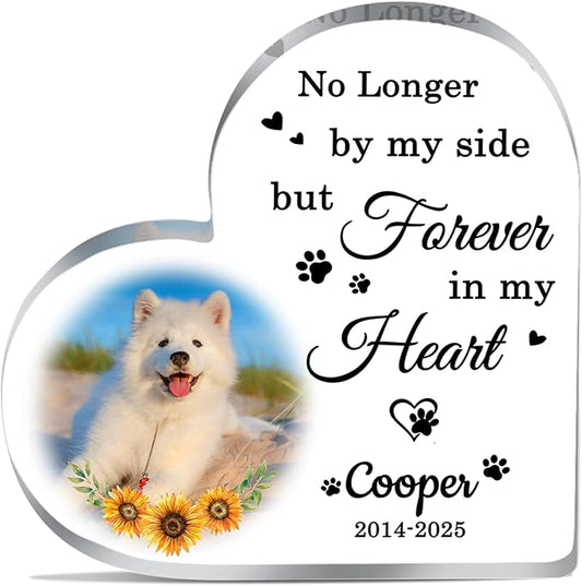 Personalized Pet Memorial Plaque, Dog Memorial Gifts for Loss of Dog, Pet Memorial Gifts for Dogs, Loss of Dog Cat Sympathy Gift, Pet Remembrance Gift, Custom Dogs Heart Shape Acrylic Plaque Keepsakes