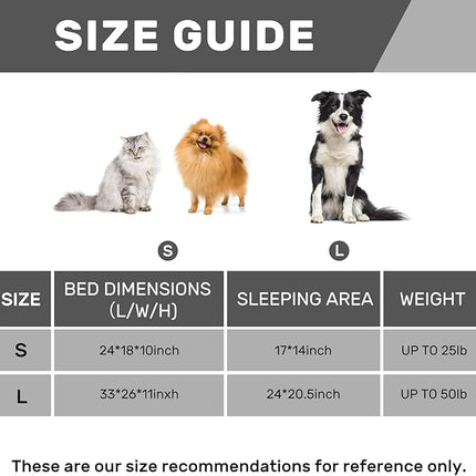 Hollypet Fluffy Plush Pet Sofa Soft Calming Pet Sofa Beds for Medium and Large Dogs, L, Gray