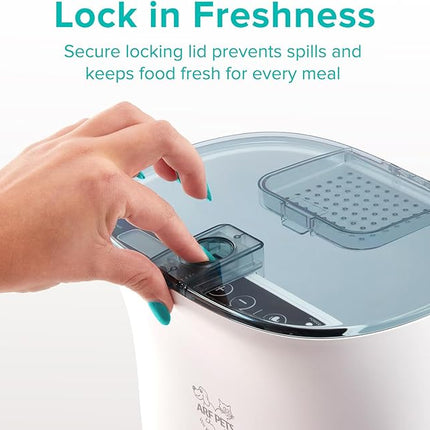 Arf Pets Automatic Pet Feeder Food Dispenser for Dogs, Cats & Small Animals – Features Distribution Alarms, Portion Control & Voice Recording – Timer Programmable Up to 4 Meals a Day