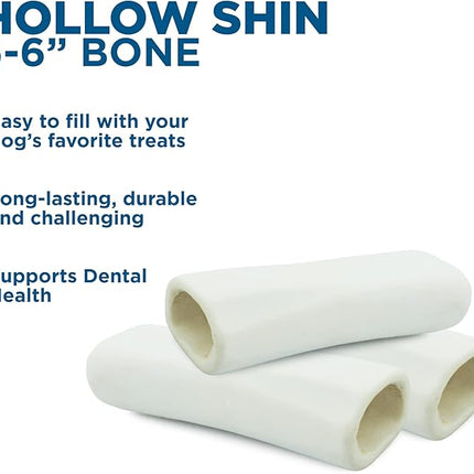 Best Bully Sticks 5-6 Inch Hollow Shin Bones for Dogs - 5 Count (Pack of 1) - Easily Digestible, Long-Lasting, Refillable Treat