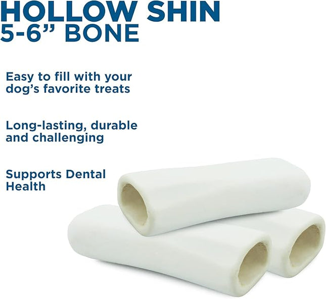 Best Bully Sticks 5-6 Inch Hollow Shin Bones for Dogs - 5 Count (Pack of 1) - Easily Digestible, Long-Lasting, Refillable Treat