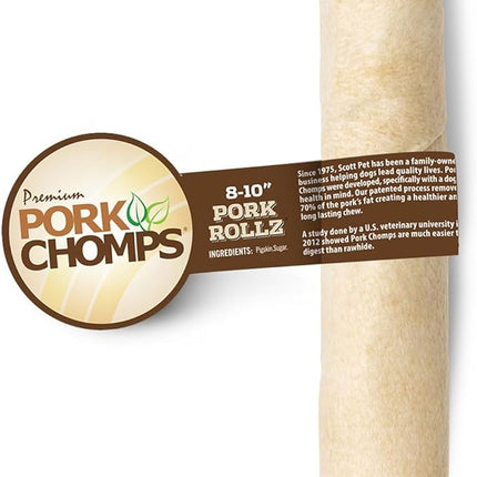 Pork Chomps Baked Pork Skin Dog Chew, 8-inch Roll, 1 Count
