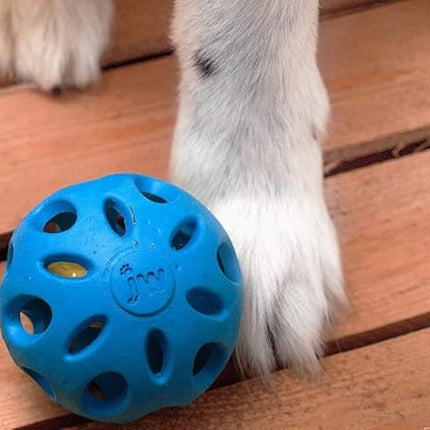 JW Pet Crackle Heads Crackle Ball Crunchy Noise Chew Fetch Toy for Dogs, Assorted Colors, Large 4' Diameter