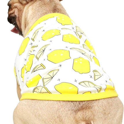 iChoue 100% Breathable Cotton French Bulldog Halloween Cartoon T Shirts Cute Clothes for Medium Dogs Vest Tank Tops Frenchie English Boston Terrier Pitbull Lemon - Large Plus