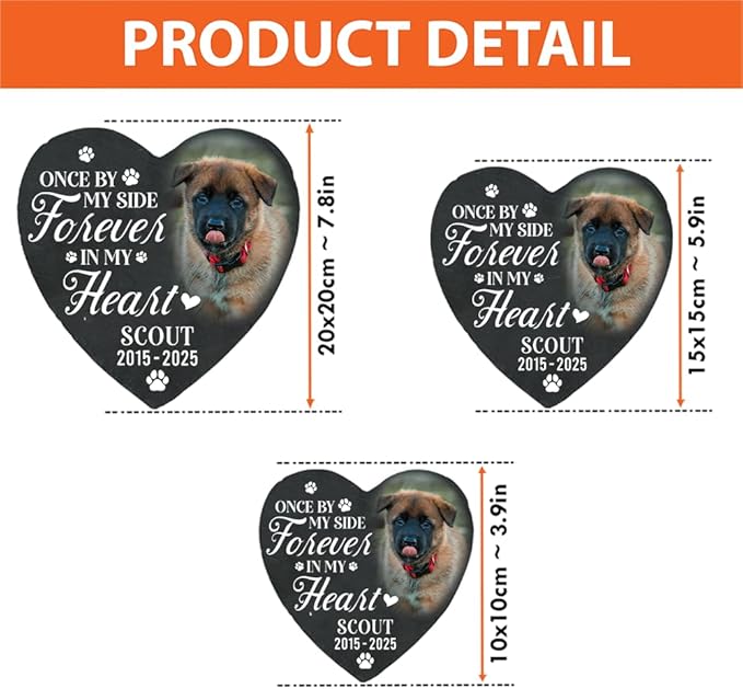 Personalized Dog Memorial Gifts for Loss of Dog, Custom Pet Memorial Stone with Photo Name Date, Stones for Dogs, Gift for Cat Lovers, Bereavement Sympathy Gift for Pet Lover, Quote 9