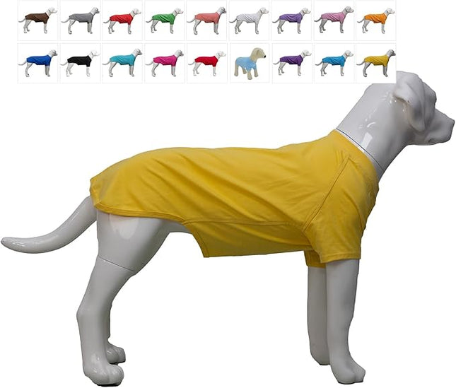 Lovelonglong Pet Clothing Dog Costumes Basic Blank T-Shirt Tee Shirts for Large Dogs Yellow XXXXL