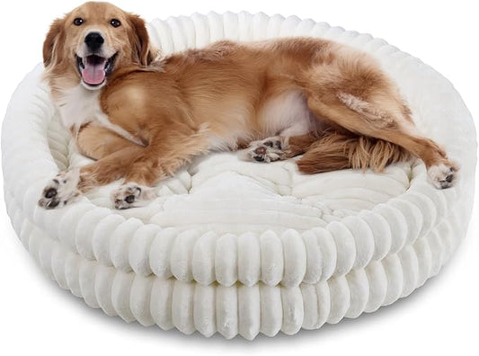 Washable Cat Bed Donut Dog Beds for Small Dogs with Corduroy Fleece Super Soft Pet Bed for Puppy and Kitten,27 * 27 * 6 in