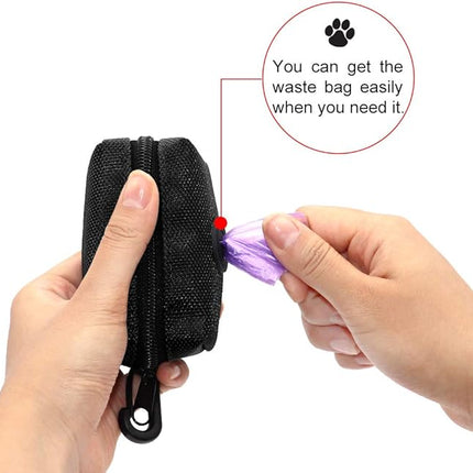 SLOSN 3 Pack Pet Waste Bag Dispenser with Zippered Portable Dog Poop Bag Holder, Great Accessory for Walking, Running with Dog (RoseRed Green Black)