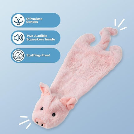 Best Pet Supplies Squeaky Dog Toys with Soft Durable Fabric for Small, Medium and Large Pets Interactive Toy for Indoor Play, Supports Active Biting and Play - Pig, Medium