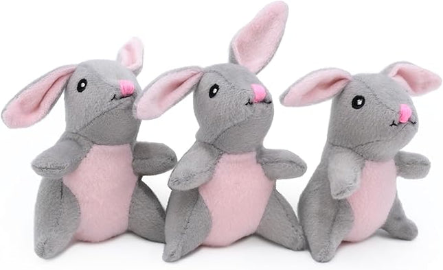 ZippyPaws Burrow Replacement Miniz - Interactive Dog & Puppy Toys for Boredom, Stimulating Pet Products to Keep Them Busy, Plush Refills for Hide & Seek Puzzle, Squeaky Toy for Enrichment - Bunnies