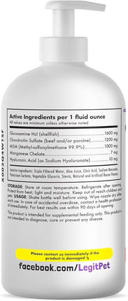Liquid Glucosamine for Dogs Bacon Flavour with Chondroitin, MSM & Hyaluronic Acid K9 Supplement Hip and Joint Formula Advanced Mobility Joint Pain Relief Senior Advanced Supplement for All Breeds