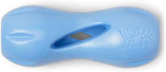 WEST PAW Zogoflex Qwizl Dog Puzzle Treat Toy – Interactive Chewing for Dogs – Dispenses Pet Treats – Brightly-Colored Dog Enrichment Toy for Aggressive Chewers, Fetch, Catch, Large 6.5", Periwinkle