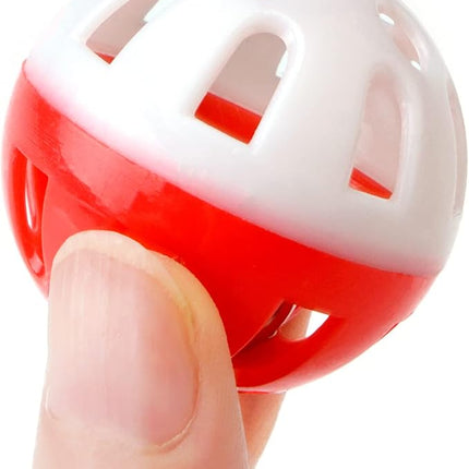 CHIWAVA 36 Pack Plastic Noisy Cat Toy Balls with Bell Kitten Chases Toy 8 Type Assorted Color Size