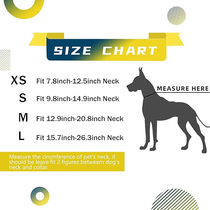 Roses&Poetry Dog Collars for Medium Dogs with Gradient Amber, Yellow Reflective Dog Collar Adjustable Mediums Pet Collars for Small Medium Large Dogs (Amber-M)