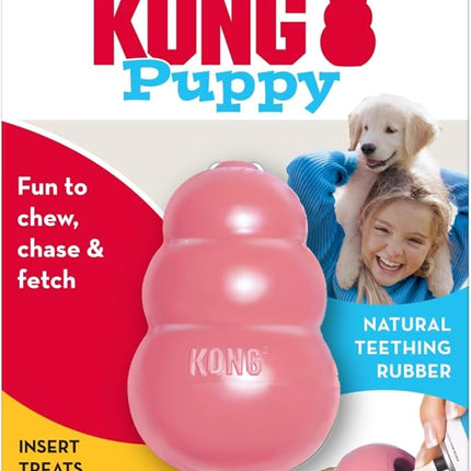 KONG Puppy - Natural Teething Rubber Chew Toy for Dogs - Stuffable Dog Toy for Extended Playtime - Chew & Fetch Toy for Puppies - for XS Puppies - Pink