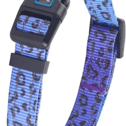 Roses&Poetry Small Dog Collar, Cute Leopard Style Adjustable Reflective Puppy Collars Durable Pet Collars for Small Medium Large Dogs(Violet-Leopard S)