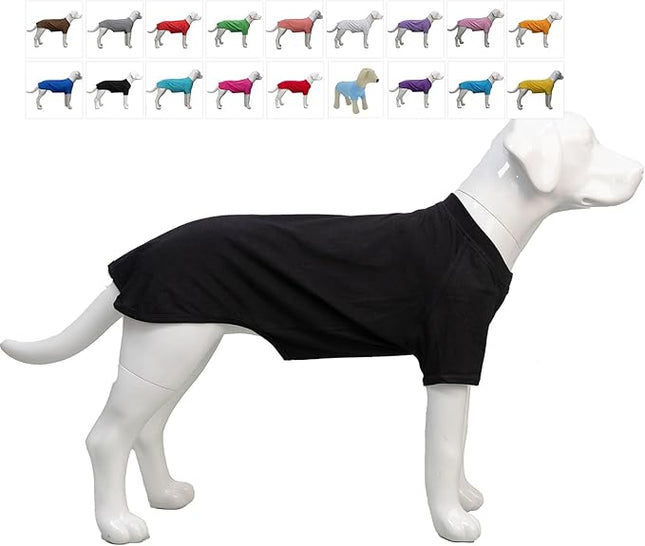 Lovelonglong Pet Clothing Dog Costumes Basic Blank T-Shirt Tee Shirts for Medium Dogs Black XXL