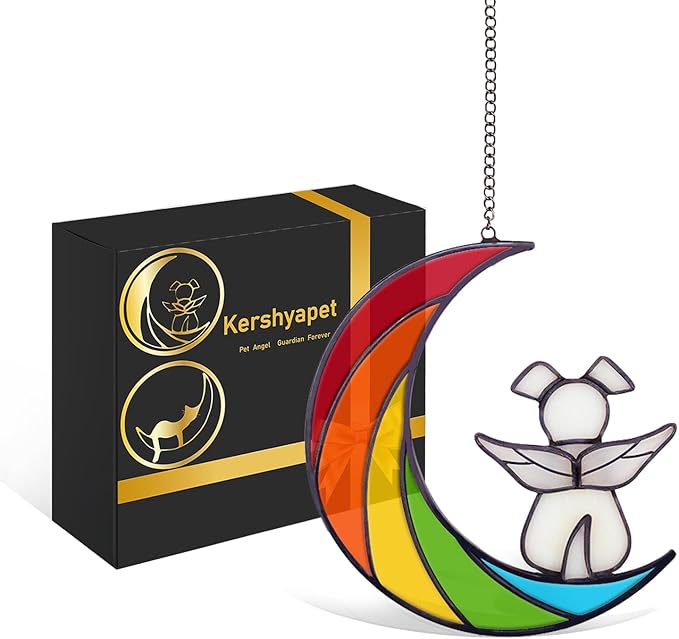Rainbow Bridge Dog Memorial Gifts for Loss of Dog, Stained Glass Personalized Pet Memorial, Loss of Pet Sympathy Gift for Window, Living Room, Garden