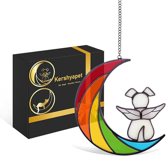 Rainbow Bridge Dog Memorial Gifts for Loss of Dog, Stained Glass Personalized Pet Memorial, Loss of Pet Sympathy Gift for Window, Living Room, Garden