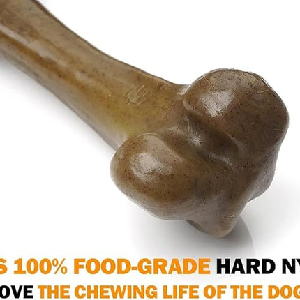 Aggressive Dog Chew Toys - Nylon Bones, Indestructible, Durable Teething Toys for Medium Large Dogs, Extreme Chew Toys, Beef Flavor (2pcs)