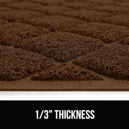 GORILLA GRIP Cat Litter Box Mat, Water Resistant, US Designed Kitty Litter Trapping Mats, Easy to Clean, Scatter Control, Less Mess and Clean Floors, Kitten Supplies for Indoor Cats, 24x17 Brown