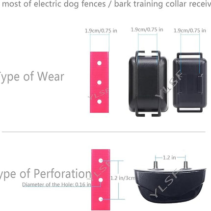 Dog Collar Strap for Most of Electronic Training Shock Collar Receivers-Adjustable Durable Waterproof Odorless 3/4 Inch Collar Replacement for Barking Fence-Pet TPU Collar Strap