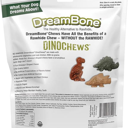 Dreambone Small Dinochews, Grain Free Dog Chews, 14 Count (Pack of 24)
