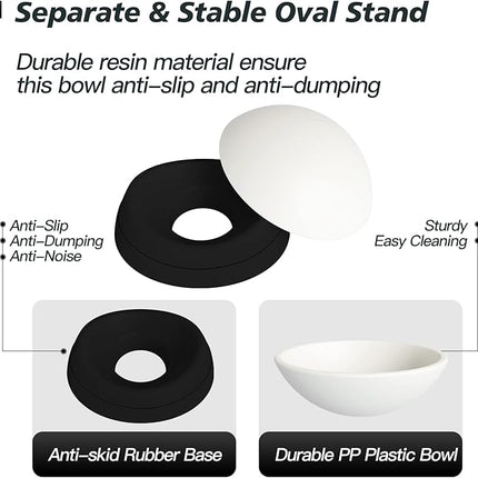 Cat Bowls Elevated Cat Food Bowl Adjustable Pet Dish Anti-Slip and Anti-Noise Raised Bowl Protecting Pet’s Spine Thickened Plastic Bowl Suitable for Indoor, 17 Oz