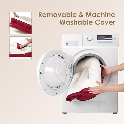 EHEYCIGA Orthopedic XL Dog Beds, Waterproof Memory Foam Dog Bed for Extra Large Dogs, Non-Slip Bottom and Egg-Crate Foam Big Pet Couch Bed with Washable Removable Cover,Red