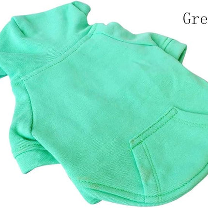 Lovelonglong Blank Basic Hoodie Sweatshirt for Dogs 100% Cotton Fits Small Medium Dachshund Large Dog Turquoise D-S