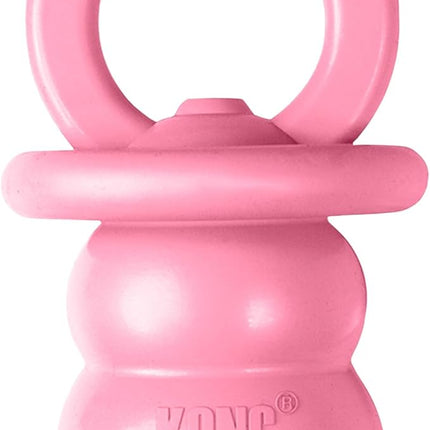 KONG Puppy Binkie - Pacifier Dog Toy for Puppies - Stuffable Treat Chew Toy for Treats - Durable Natural Rubber for Teething Puppy - for Small Puppies - Pink