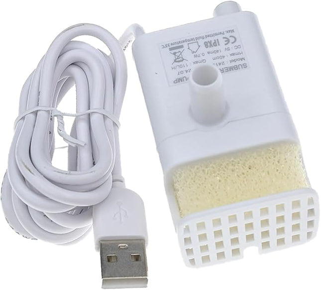 Replacement Pump for Cat Water Fountain Dog Water Dispenser Ultra Quiet Long Lifespan Water Pump, LED Lights