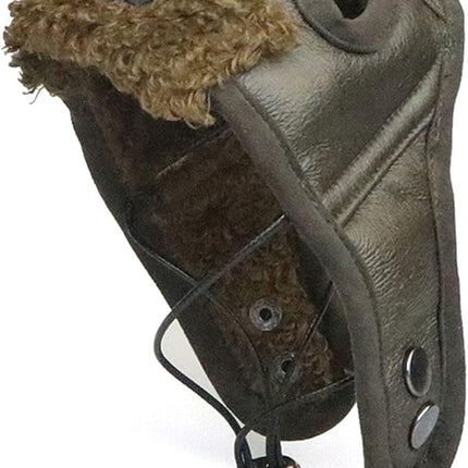 Leconpet Dog Aviator Hat, Dog Winter Pilot Hat with Ear Flaps for Cold Weather (XL, Brown)