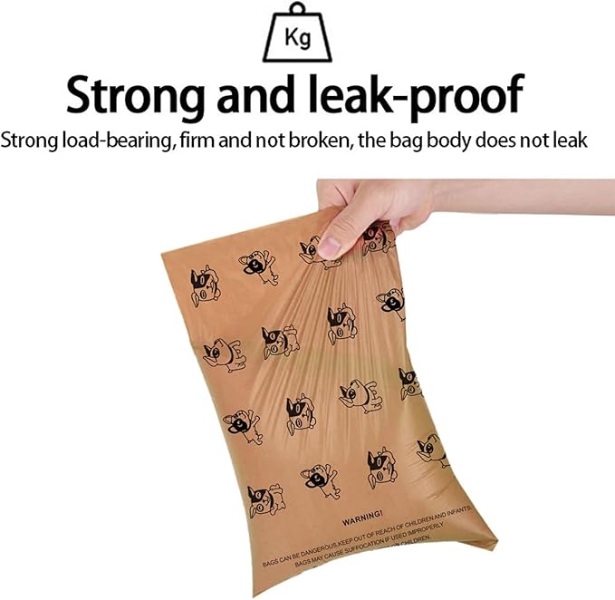 Biodegradable Dog Poop Bags Rolls with Pull-Ring Dispenser - 5 Fresh Scents, Large 9x13 Inch Plant-Based Bags, Leakproof & Easy Tear (Coffee Scent, Brown, 240 Count, 16 Rolls)