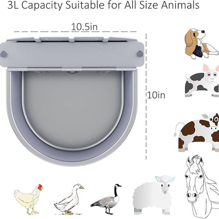 Automatic Water Dispenser for Dog Water Bowl Dispenser Large Size Stainless-Steel Waterer Feeder Self Filling Water Trough for Poultry and Livestock (Metallic Gray, Large)