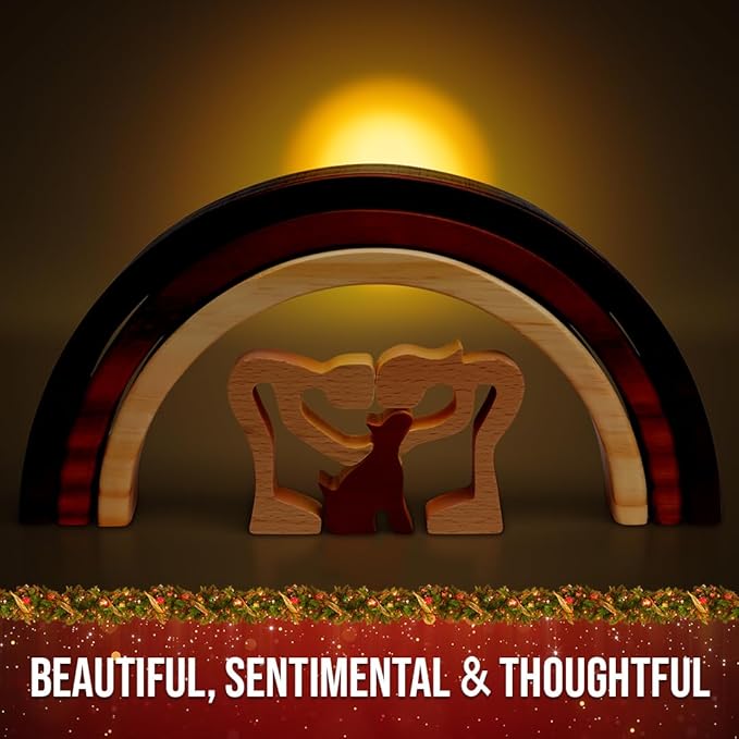 Capti Rainbow Bridge Dog Memorial Gifts, Pet Memorial - I'll Meet You at The Rainbow Bridge - Pet Loss Gifts, Bereavement, Sympathy Keepsake Dog Mom, Dog Dad for Loss of Pet (Dog and Family)